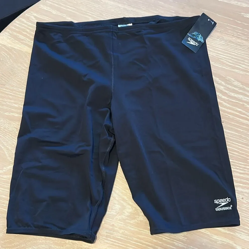 Speedo Men's Swimsuit Jammer Endurance+ Solid Black, Size 38, NWT